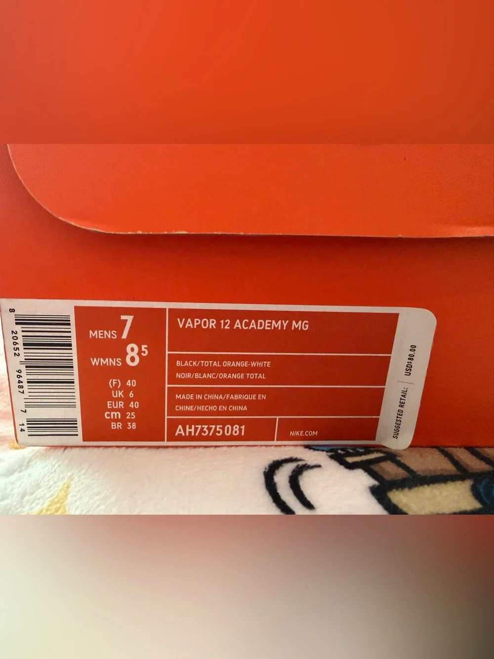 Nike Mercurial Vapor 12 Academy MG Soccer Cleats Black Orange
